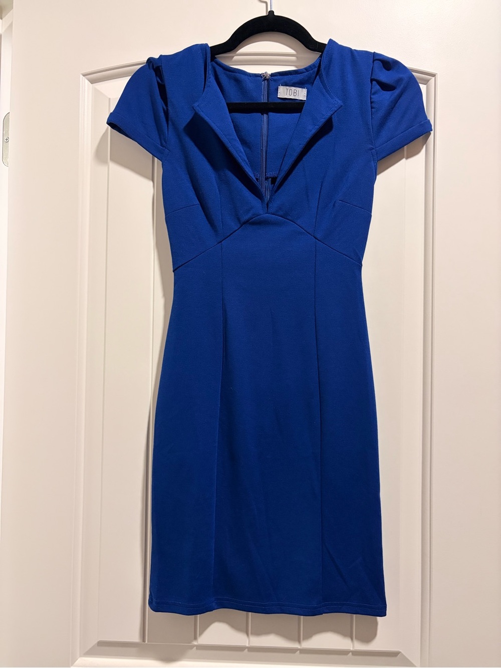 Tobi Cobalt Blue Cap Sleeve Sheath Dress